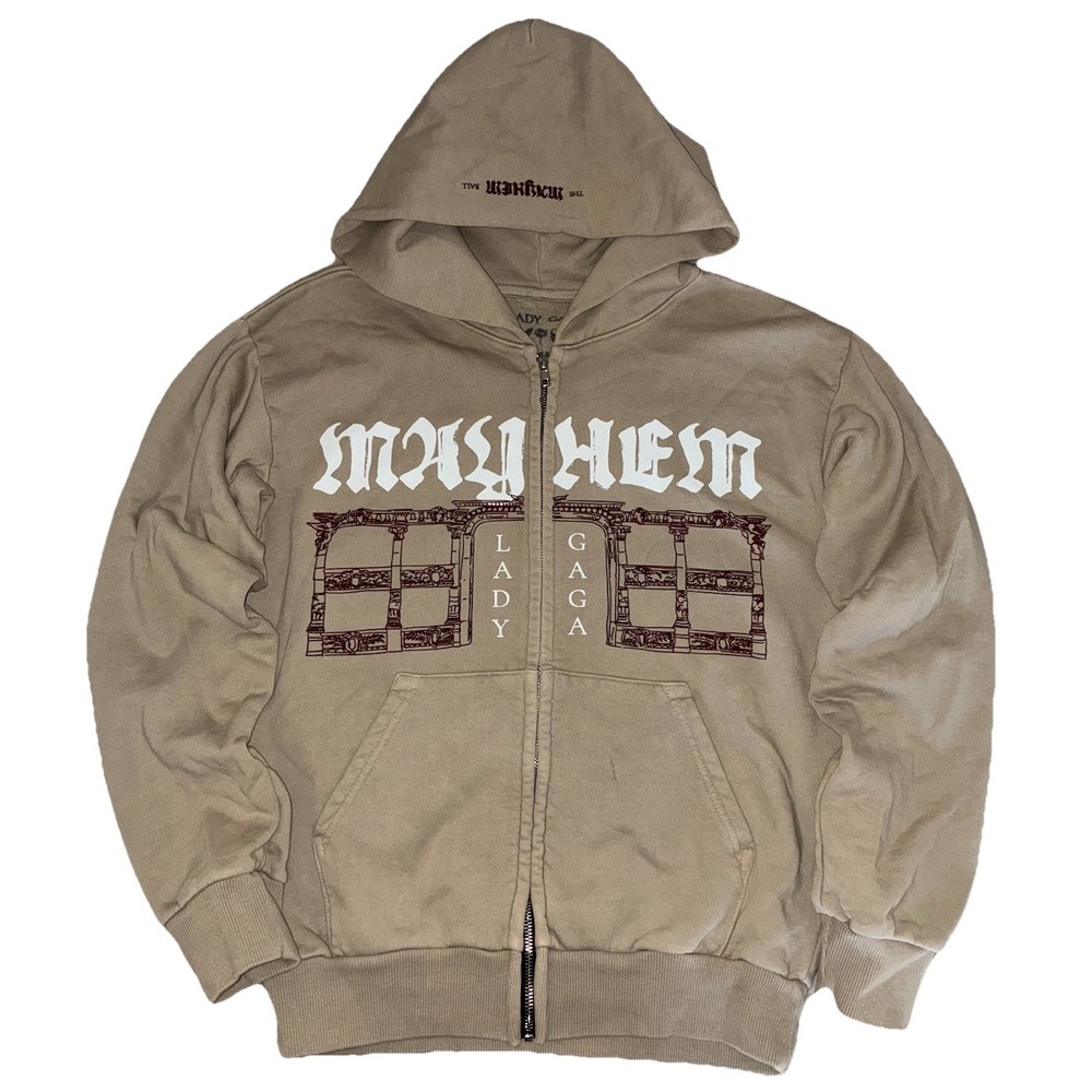 Lady Gaga Opera Haus‎ Hoodie S Beige Full Zip Mayhem Ball 2025 Merch NEW *flaw